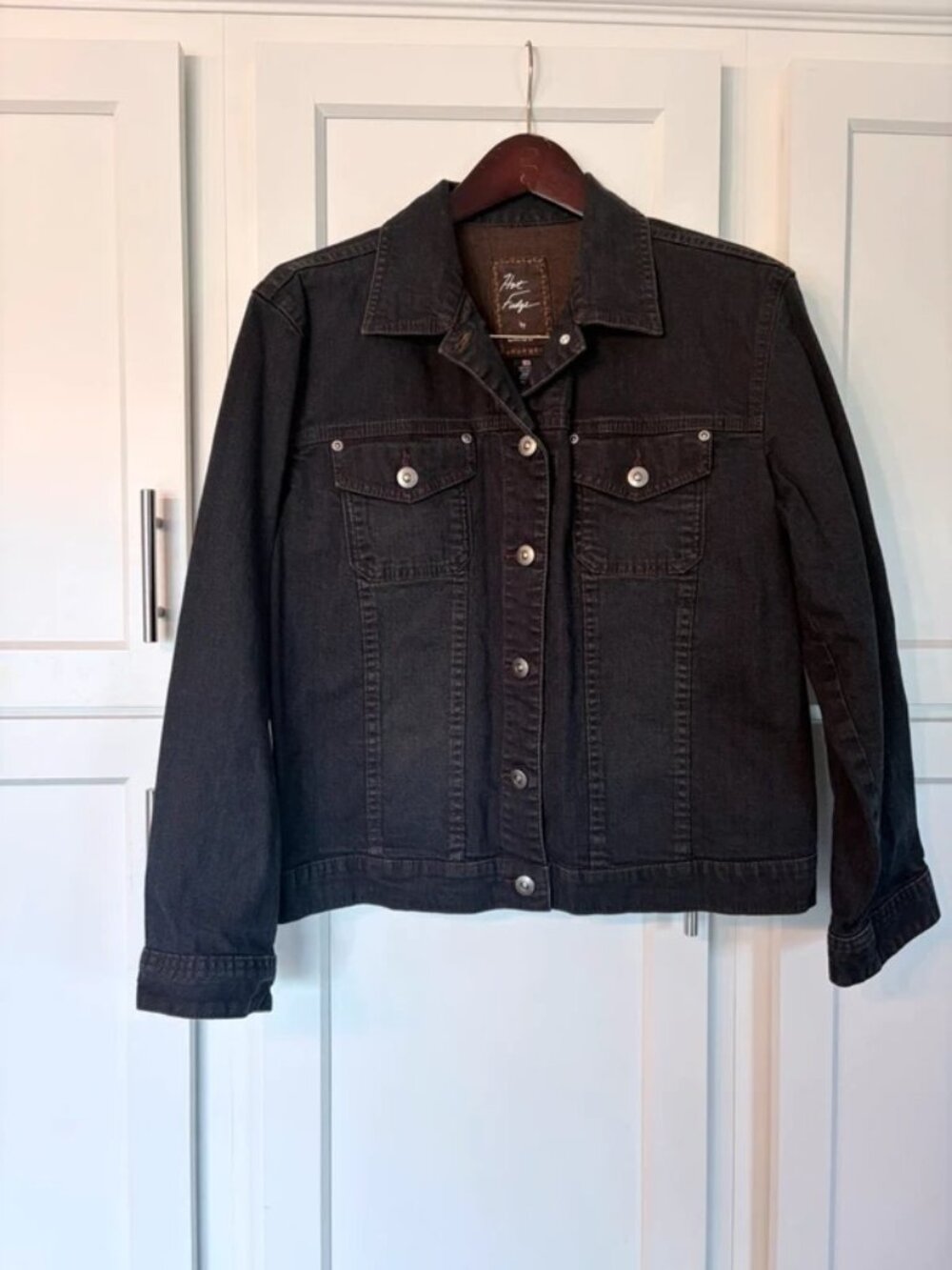 Hot Fudge by Chico’s Denim Jacket Women's Size 1 Dark Denim Stretch Jean Jacket